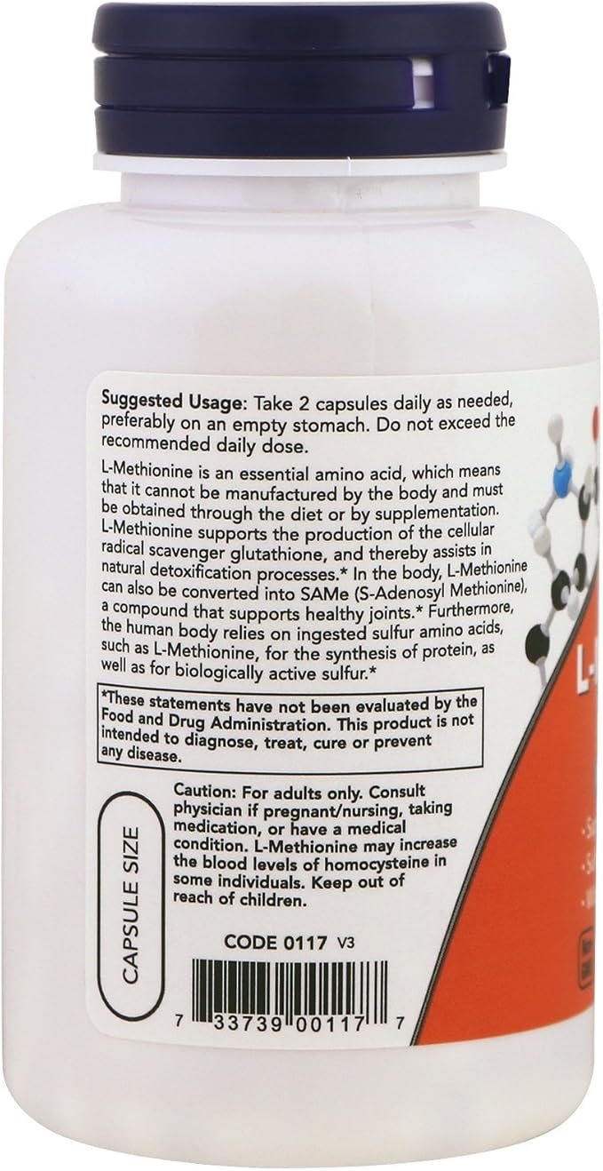 Now Foods L-Methionine 500 mg 100 Caps