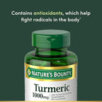 Nature's Bounty Turmeric with Black Pepper Extract,Supports Antioxidant Health,1000mg,60 Capsules,(Pack of 3)