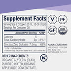 VIMERGY USDA Organic Zinc Supplements for Women & Men (7.5mg Liquid Zinc Per Serving) Fast-Absorbing Immune Support, Promotes Healthy Bones & Skin, Vegan
