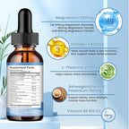 2 Pack Liquid Magnesium Glycinate Drops with Taurate & Citrate, Calm Magnesium with Omega3, L-Theanine, Potassium, Ashwagandha, Vitamin for Sleep, Muscle, Immune Health, Sugar-Free Strawberry Flavor