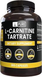 Pure Original Ingredients L-Carnitine Tartrate (365 Capsules) No Magnesium Or Rice Fillers, Always Pure, Lab Verified