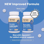 Renzo's Hercules Healthy Growth Calcium Supplement with Vitamin D3, K2 & Aquamin - Vitamins for Kids Height, Ages 2+, Dissolvable, 60 Grape-Flavored Melty Tabs