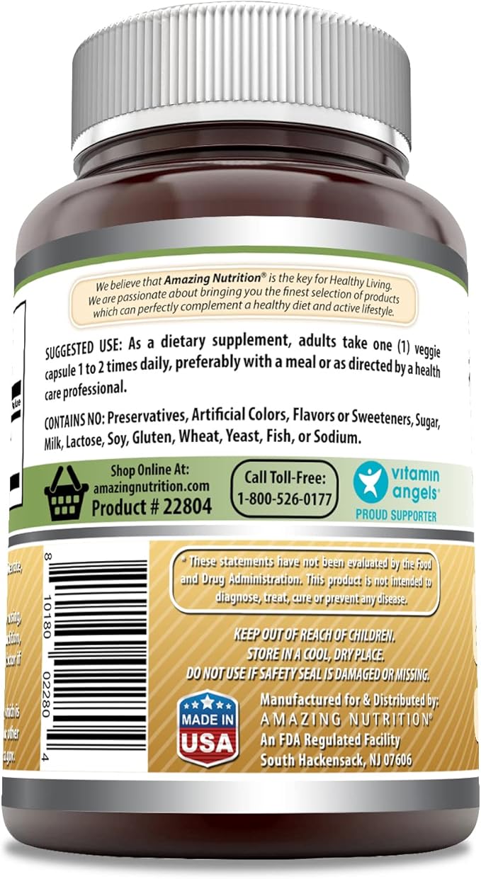 Amazing Formulas Maca 500 Mg | Vegetarian Capsules Supplement | Non-GMO | Gluten-Free | Made in USA (1 Pack | 250 Count)