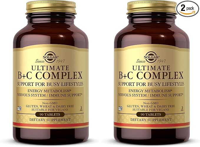 Solgar Ultimate B+C Complex Stress Formula 90 Tablets (Pack of 2)