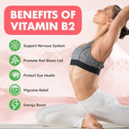 MEENCCD Vitamin B2 Gummies Riboflavin 400mg Supplement with Magnesium for Kids & Adults, B2 Gummies for Migraine Relief & Nervous System Support, Vegan, Sugar-Free, Raspberry Flavor, 60 Count