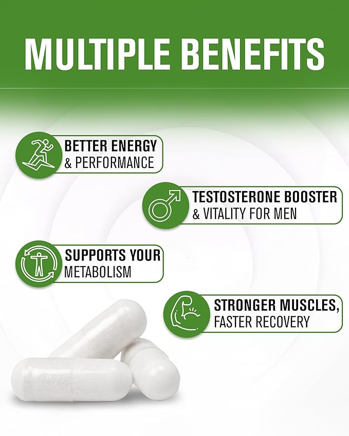 NaturalSlim Natural Testosterone Booster for Men - Male Enhancing Supplement with Ginkgo Biloba, L Arginine, Zinc, Vitamin B3, & Testofen for Energy, Muscle Builder & Metabolism - 180 Capsules