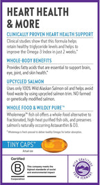 New Chapter Wholemega Fish Oil Supplement, Tiny Capsules, 2000mg per Serving, Clinically Proven Wild Alaskan Salmon Oil with Omega-3 + Vitamin D3 + Astaxanthin, 500mg Each - 90 Count