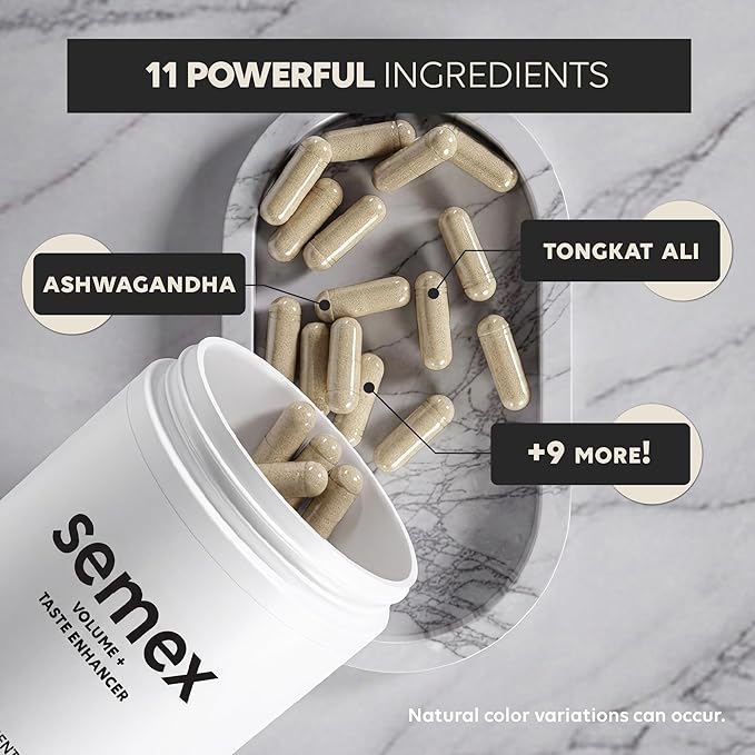SEMEX Semen Volume Booster – Doctor Formulated Natural Support for Male Sperm Health, Load Volume Boost & Stamina – Non-GMO, Vegan, Gluten-Free, Fertility Supplement Made in USA - 90 Count