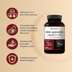 NatureBell Zinc Quercetin with Vitamin C & D3, 240 Capsules | Quercetin 1,000mg + Zinc 50mg + Vitamin C 250mg + Vitamin D3 5,000 IU | 4-in-1 Advanced Immune & Lung Support | ZincVanta Formula
