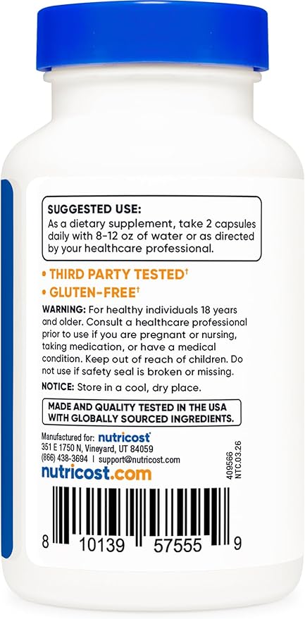 Nutricost NAD+ Supplement 1,000mg per Serving,120 Capsules (Nicotinamide Adenine Dinucleotide) - 60 Servings, Gluten-Free, Vegan