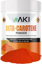 AKI Beta Carotene 10% Powder (1.5oz/42.52g) Highly Concentrated flavouring Fount of Vitamin A, May Helps to Support Body Functions, Skin, Immune System and Eye - GMO Free & Vegan Friendly