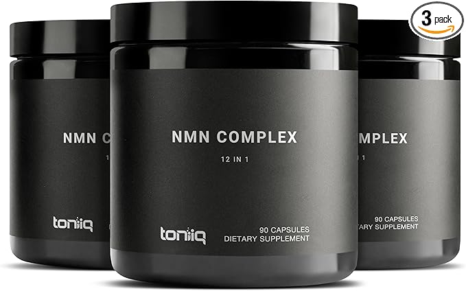 Toniiq NMN 12-in-1 Complex – 5 Liposomal Ingredients NMN, NAD+, CoQ10, Spermidine & Apigenin for Enhanced Absorption – Plus Resveratrol, Fisetin, Berberine & More – 270 Vegetarian Capsules