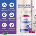 duwhot Calcium Citrate Gummies, Chewable Calcium Citrate 1000mg For Bone, Muscle & Immune Support, High Absorption Calcium Supplements for Women & Men, Kids, Blueberry Flavor,Vegan, Organic, 120 Chews