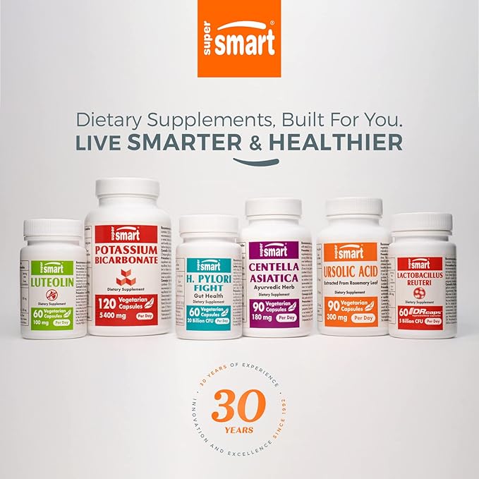 Supersmart Full Spectrum Probiotic Formula 36 Billion CFU per Day (20-in-1 Complex) - with Lactobacillus Reuteri, Gasseri, Rhamnosus, Crispatus | Non-GMO & Gluten Free - 60 Vegetarian Capsules