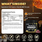 Shilajit Gummies Manuka Honey Lemon Flavor Himalayan shilajit No Added Sugar Ashwagandha, Gokshura| Fulvic Acid & 85+ Trace Minerals for Men, Women I Non-GMO 100% Natural & Organic I 30 Gummy