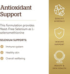 Solgar Yeast-Free Selenium 200 mcg, 250 Tablets - Supports Antioxidant & Immune System Health - Non-GMO, Vegan, Gluten Free, Dairy Free, Kosher - 250 Servings