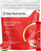 KEY NUTRIENTS Electrolytes Powder Packets - Multivitamin Watermelon 20 Pack Hydration Packets - Travel Hydration Powder - Improved Refreshing Taste - Made in USA - No Sugar, No Calories, Gluten Free