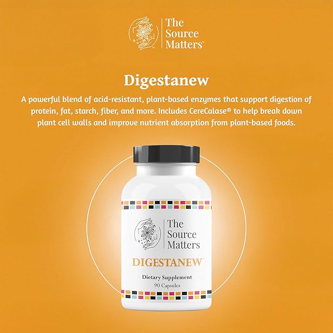 DIGESTANEW Digestive Enzyme Supplement | Broad-Spectrum Enzymes, Gentian Root, Artichoke Extract for Gut Health, Nutrient Absorption & Bloating Relief (60 Count)