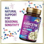 Quercetin Dihydrate 1000mg per Serving - Premium Plant-Based Bioflavonoids - Extra Strength Antioxidant Immune & Respiratory Health Support - High Absorption Quercetin Dihydrate - 60 Veggie Capsules