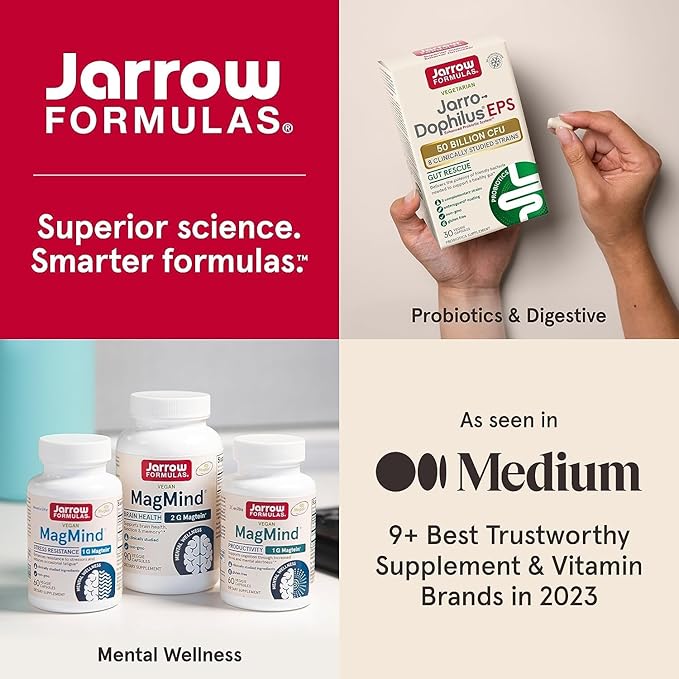 Jarrow Formulas Co-Q10 100 mg - 60 Veggie Caps - Antioxidant Support for Mitochondrial Health, Energy Production & Cardiovascular Function - Up to 60 Servings