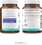USDA Organic Blueberry Extract Capsules - High Potency Organic Blueberry 500mg 10:1 Extract Per 1 Capsule Serving - Blueberry Supplement for Brain & Immune Support - Vegan Non-GMO (2 Month Supply)
