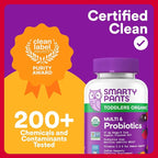 SmartyPants Organic Toddler Multivitamin Gummies: Probiotics,Omega 3 (ALA),Vitamin D3,C,Vitamin B12,B6,A,K&Zinc,Beta Carotene,Gluten Free,Three Fruit Flavors, (30 Day Supply),60 Count (Pack of 2)