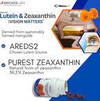 Bricker Labs Natural Lutein + Zeaxanthin Eye Supplement – Supports Eye, Brain, and Skin Health with Macular Carotenoids, Superior Bioavailability, AREDS2 Chosen Lutein Source – 60 Soft Gels