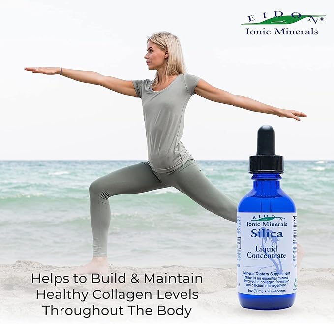 Eidon Ionic Minerals Liquid Silica & Zinc Drops, 2 Fl Oz, Immune Health, Skin Care, All-Natural Ingredients, No Artificial Colors or Preservatives