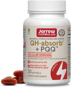 Jarrow Formulas QH-absorb + PQQ - 30 Softgels - Dietary Supplement Supports Mitochondrial Biogenesis, Energy Production & Cardiovascular Health - Up to 30 Servings