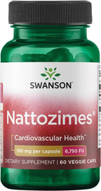 Swanson Triple-Strength Nattozimes 195 Milligrams/6750 Fu 60 Veg Capsules Enzyme