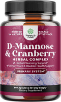 D Mannose with Cranberry Supplement - D Mannose 1000mg per Serving Capsules for Kidney Defense Support & Cleanse and Urinary Tract Health for Women & Men - Adults Bladder Health Supplement - 60 Count