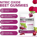 Beet Root Gummies,90 Heart Health Chews for Blood Pressure Support Supplements,Red Beets Supplements with Beetroot, Grape Seed, Coq10,B Vitamins,90 Beet Chews