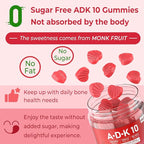 Vitamin D3 + K2 + A Gummies 5000IU/10000 IU - Vitamin D3 Con K2 Supplement with Calcium Magnesium Zinc, Vitamin C & E, High Dose Ultimate Absorbency for Bones, Muscles, Teeth, Vision, Vegan 2 Packs