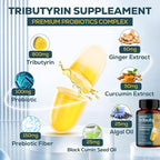 Tributyrin Supplement for Gut & Immune 800mg | High Bioavailability with Microencapsulated Probiotics & Prebiotics - Advanced Liquid-Filled Tributyrin Complex, Gluten Free, 90 Capsules