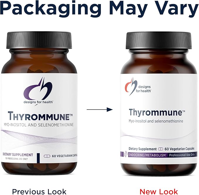 Designs For Health Thyrommune - Thyroid Support Supplement with Selenium (Selenomethionine) + Myo-Inositol - Vegan & Gluten-Free (60 Capsules)