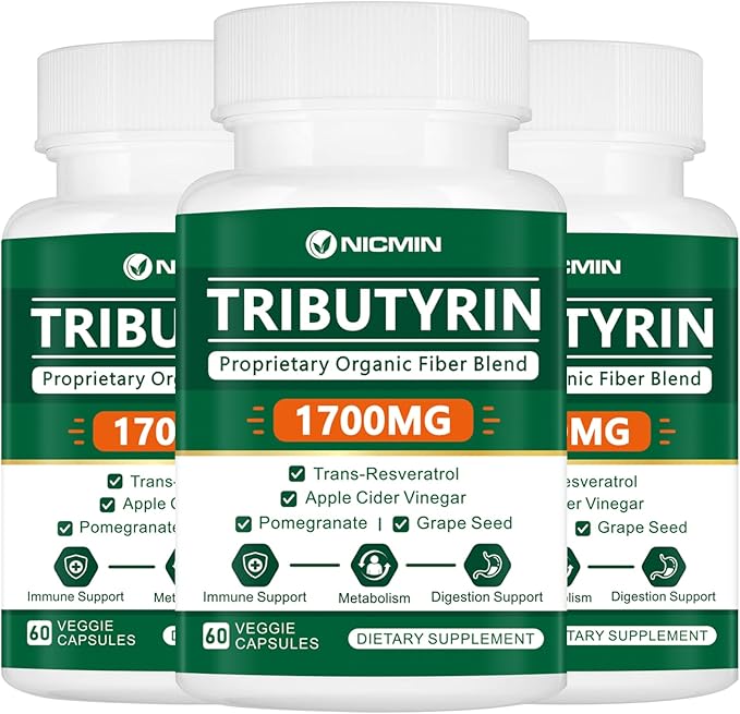 Tributyrin Supplement - Premium Butyrate Gut Health Supplement for Leaky Gut 180 Capsules