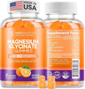 Magnesium Glycinate Gummies 600mg, Non-GMO, Gluten-Free, Magnesium Gummies for Adults & Kids, Sleep, Relaxation & Focus, Orange Flavor, 60 Count
