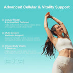 LAIFE L-Ergothioneine PLUS Supplement, Cellular Antioxidant Supplement for Energy, Skin, Vitality & Whole-Body Wellness with L-Ergothioneine, NR, Quercetin, Curcumin & Magnesium Glycinate, 60 Capsules