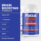 (3 Pack) Focus Max Capsules, FocusMax Brain Supplement Pills Advanced Maximum Strength Formula for Mental Clarity, Attention, Sharp Memory, Calm Mind Mood, Health & Wellness Support Capsulas (180 ct)