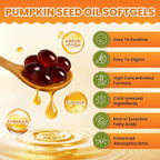 Pumpkin Seed Oil with Saw Palmetto Capsules, 3000mg Per Serving, Pumpkin Seeds Oil Supplement, Supports Immune, Hair, Urinary, Bladder & Prostate Health, Non-GMO, 180 Softgels