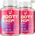 Booty Gummies for Women - BBL Gummies with Bovine Collagen Peptides - Herbal Blend with Aguaje, Fenugreek, Kwao Krua, Wild Yam, Blessed Thistle, Vitamin C & Zinc - Delicious Peach Flavor(120 Count)