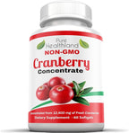 Non-GMO Cranberry Concentrated from 12,600mg - Triple Strength Softgels - Easy to Swallow Pills for Men & Women, 1 Bottle