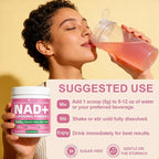 NAD Supplements for Women 5000mg, Liposomal NAD+ Powder with Resveratrol, Collagen Peptides, Biotin, CoQ10 & TMG for Healthy Aging, Cellular Energy, Hair Skin & Nails, Pink Lemonade Mix, 34 Servings