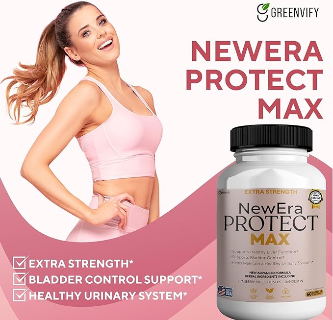 New Era Protect Max Extra Strength Urinary Support Supplement, 60 Veggie Capsules, 1000mg D-Mannose with Cranberry, Hibiscus, Dandelion (2)