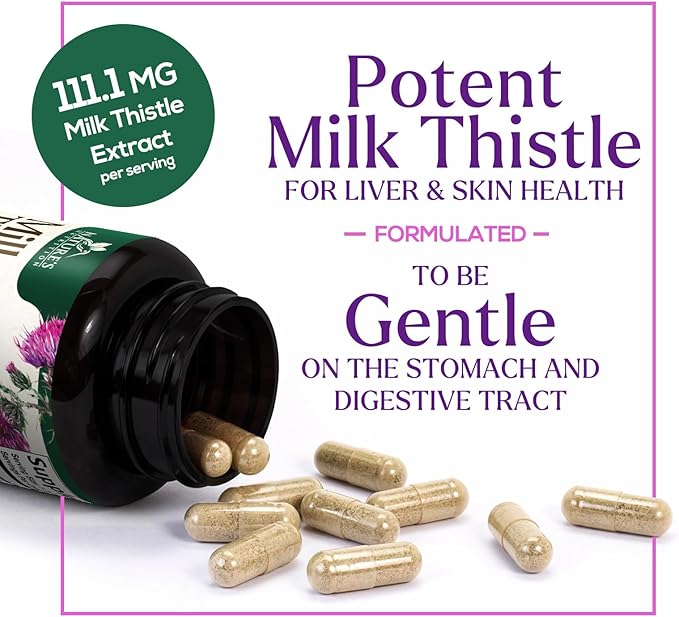 Milk Thistle Extract - Liver Cleanse Detox & Repair Formula - Natural Milk Thistle with Silymarin Marianum & Dandelion Extract - Natural Herbal Liver Health Supplement - Made in USA - 120 Capsules
