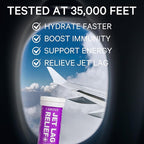 1Above Jet Lag Relief Tablets - Berry-Flavored Effervescent Multivitamin with Pycnogenol Travel Supplement for Hydration, Energy, Immune Support and Faster Recovery - Flight Essential, 10 Tablets