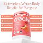 Create Creatine Monohydrate Gummies for Men & Women, Boost Focus, Strength, and Endurance, Anti-Melting Formula, Vegan, Gluten-Free, Non-GMO, 1.5g of Creatine per Gummy (Sour Peach)