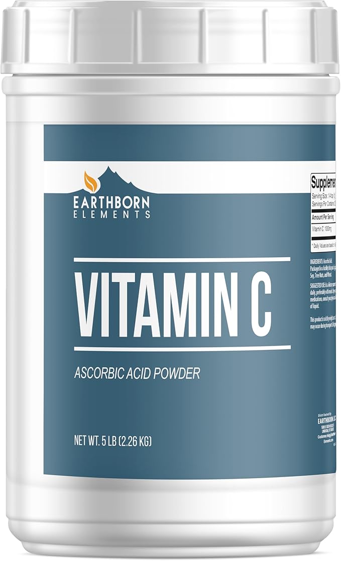 Earthborn Elements Vitamin C Powder 5 lb, Ascorbic Acid, Dietary Supplement
