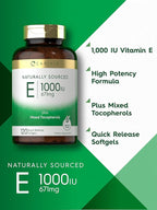 Carlyle Vitamin E 1000 IU Softgels | with Mixed Tocopherols | 120 Pills | Naturally Sourced Supplement | Non-GMO and Gluten Free Formula