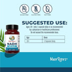 MARYRUTH'S NADH Capsules | Niacin | NAD+ Precursor | Trans-Resveratrol | CoQ10 | Cellular Energy | Energy Metabolism | Cognitive Function | Vegan | Gluten-Free | 1 Capsule Daily | 30 Servings